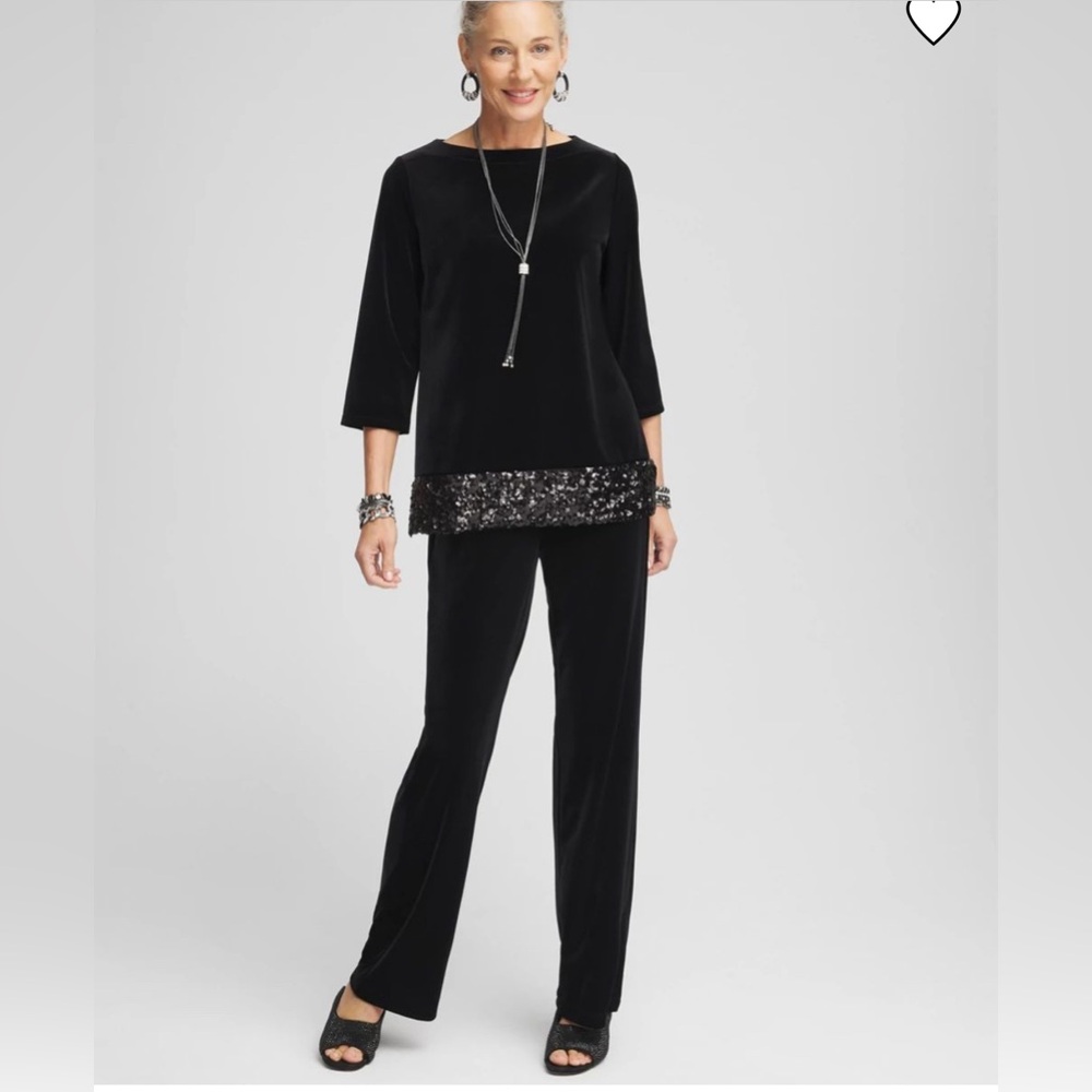 Chico’s Travelers™ Velvet Sequin Tunic - Picture 2 of 9
